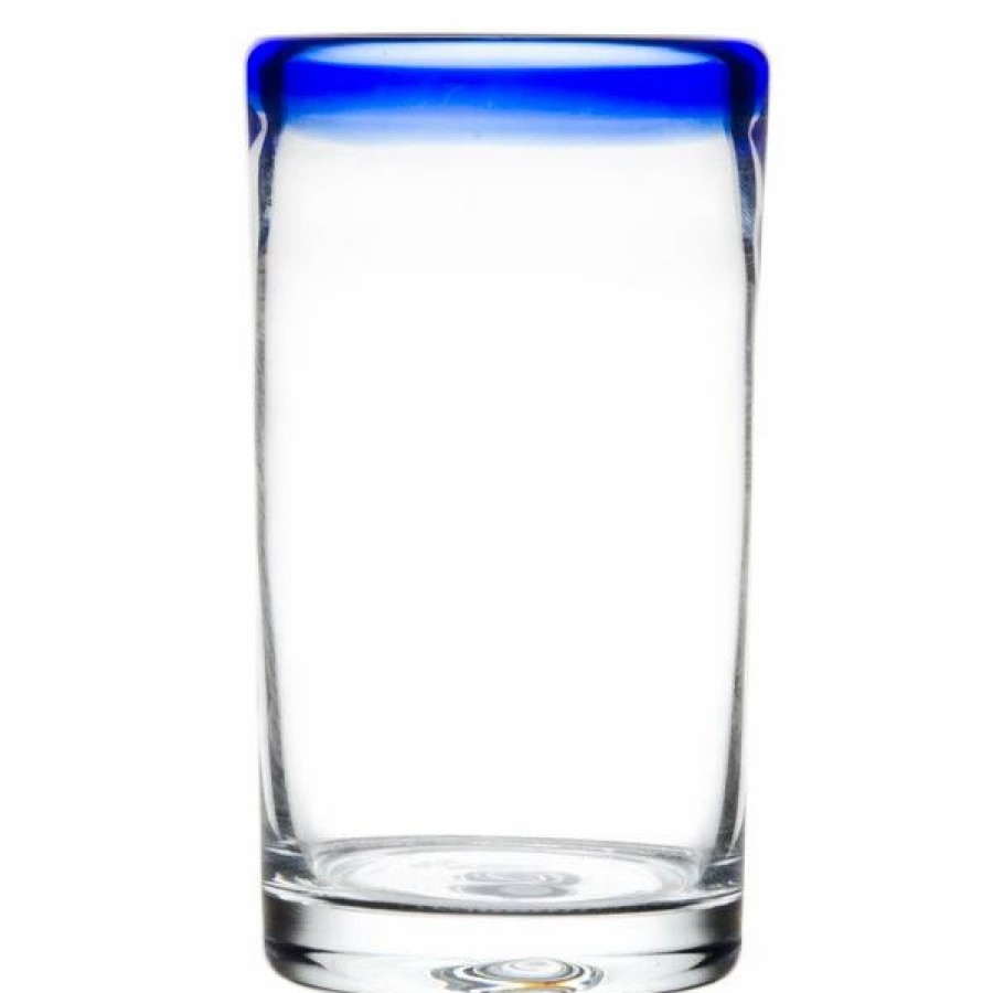 Novelty & Specialty Beverageware * | Libbey 92303 Aruba 16 Oz. Customizable Cooler Glass With Cobalt Blue Rim 12/Case