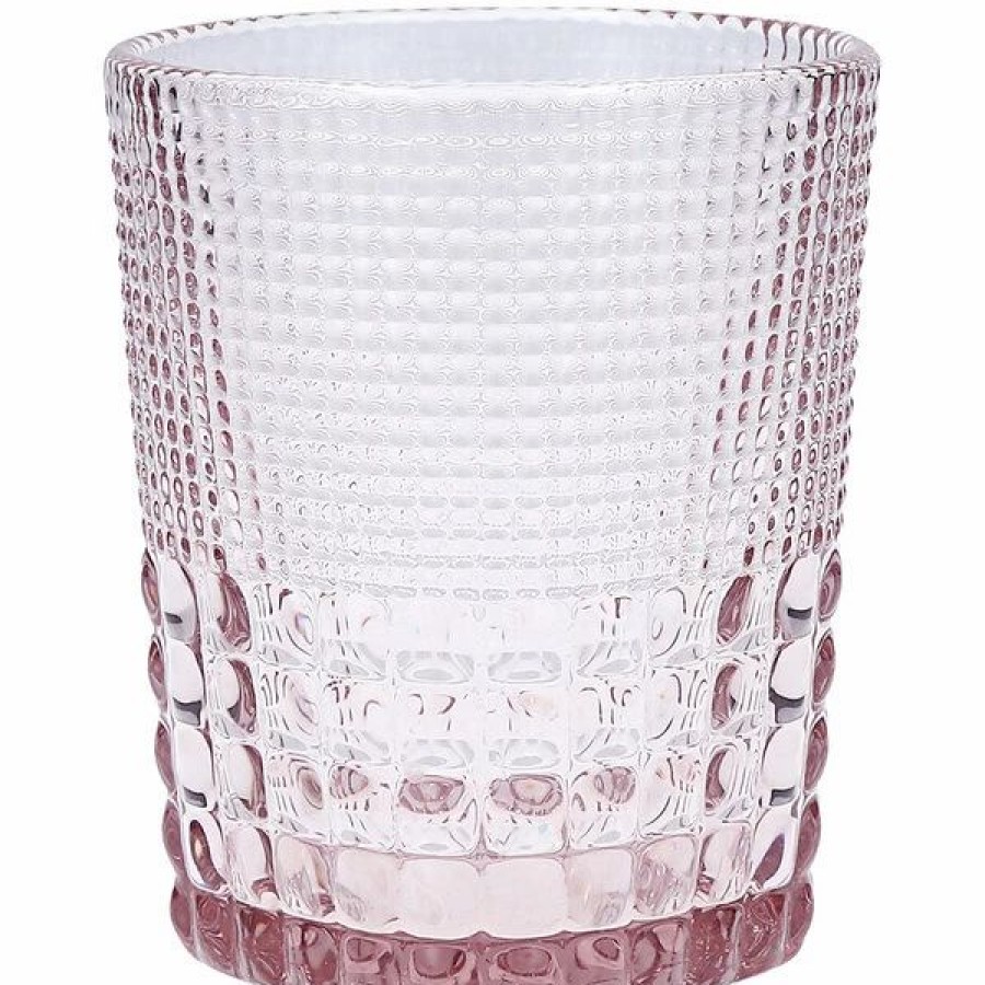 Novelty & Specialty Beverageware * | Fortessa Tableware Solutions Fortessa Malcolm 11.5 Oz. Pink Rocks / Double Old Fashioned Glass 24/Case