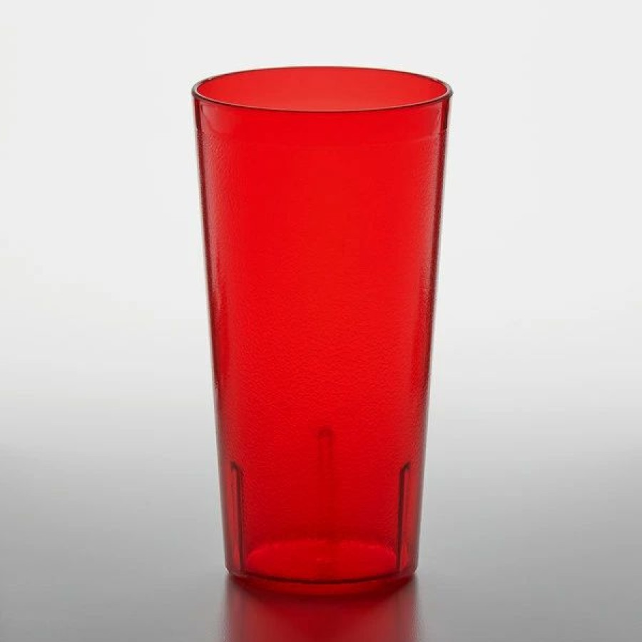 Reusable Plastic Beverageware * | Get Enterprises Get 6632-1-R 32 Oz. Red Customizable San Plastic Tall Pebbled Tumbler 48/Case