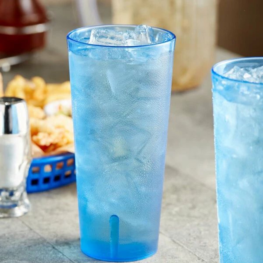 Reusable Plastic Beverageware * | Choice 24 Oz. Blue San Plastic Pebbled Tumbler 12/Pack