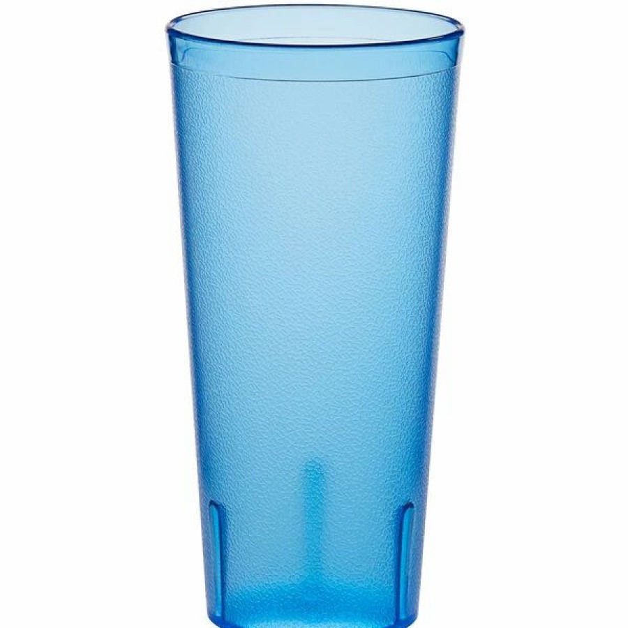 Reusable Plastic Beverageware * | Choice 24 Oz. Blue San Plastic Pebbled Tumbler 12/Pack