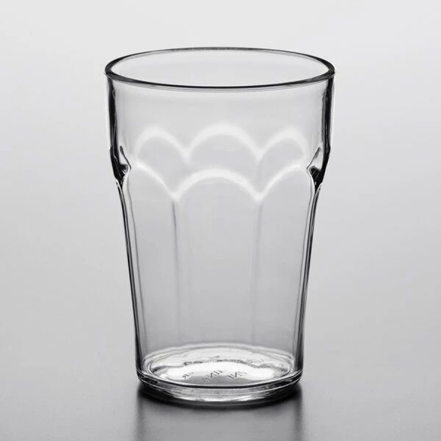 Reusable Plastic Beverageware * | Choice 9 Oz. Clear San Plastic Paneled Tumbler 12/Pack