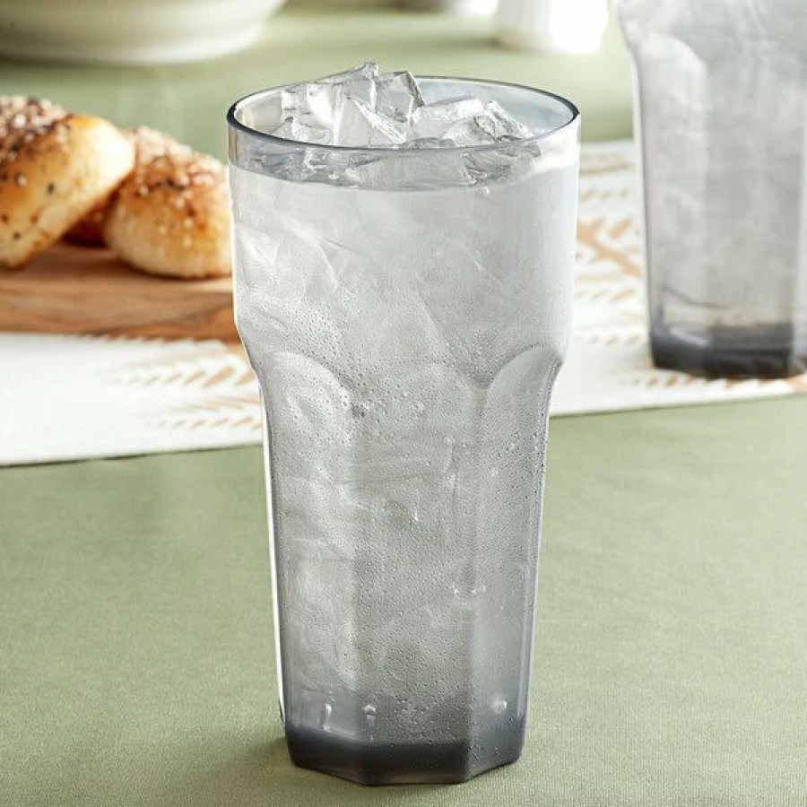 Reusable Plastic Beverageware * | Carlisle 582218 Louis 22 Oz. Smoke San Plastic Tumbler 24/Case