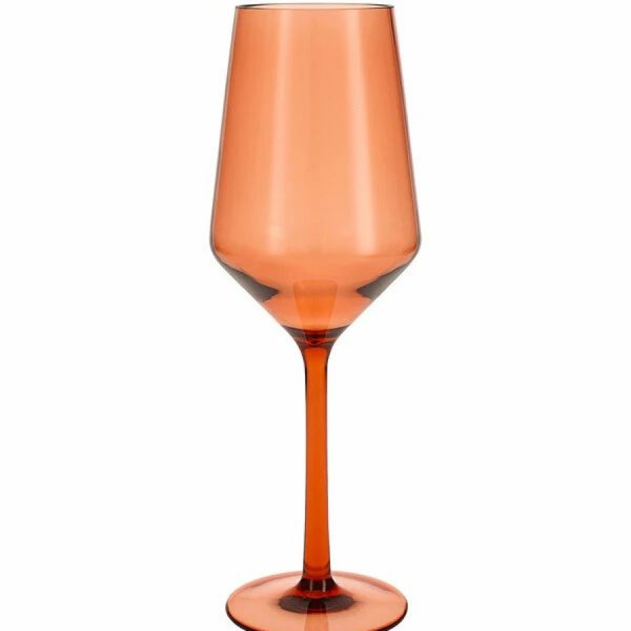 Reusable Plastic Beverageware * | Fortessa Tableware Solutions Fortessa Sole 13 Oz. Terra Cotta Tritan Plastic White Wine Glass 12/Case