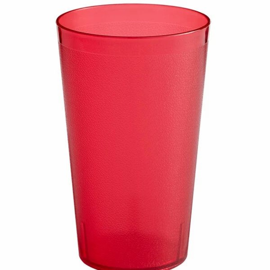 Reusable Plastic Beverageware * | Choice 32 Oz. Red San Plastic Pebbled Tumbler 12/Pack