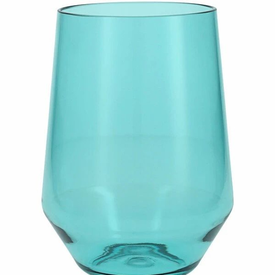 Reusable Plastic Beverageware * | Fortessa Tableware Solutions Fortessa Sole 19 Oz. Aqua Sky Tritan Plastic Stemless Wine Glass 12/Case