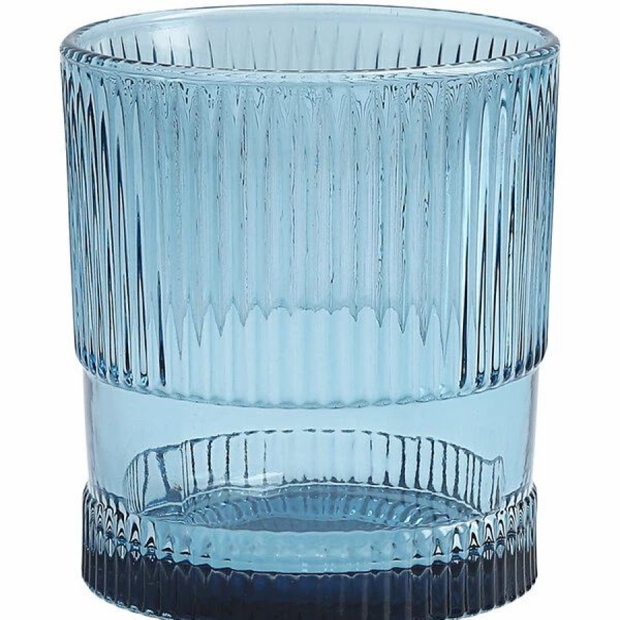 Novelty & Specialty Beverageware * | Fortessa Tableware Solutions Fortessa Noho 9.85 Oz. Blue Rocks / Double Old Fashioned Glass 4/Case