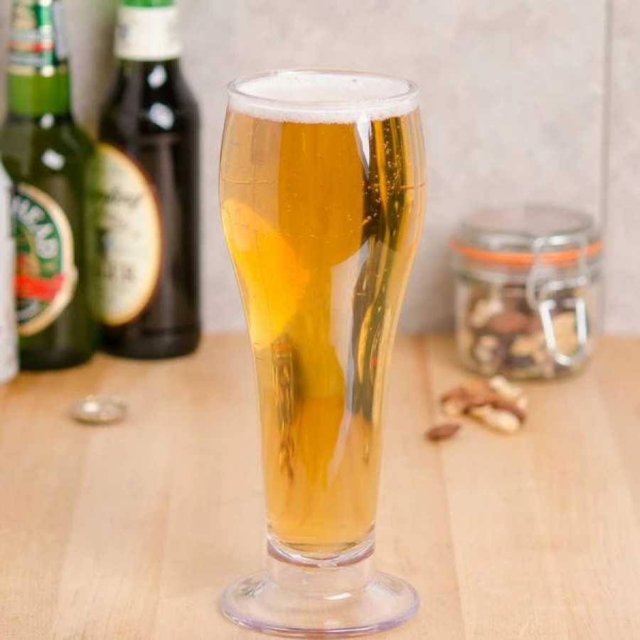 Reusable Plastic Beverageware * | Get Enterprises Get Sw-1417-1-San-Cl 22 Oz. Customizable San Plastic Footed Pilsner Glass 24/Case