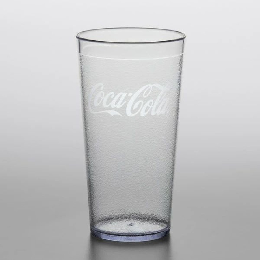 Reusable Plastic Beverageware * | Get Enterprises Get 6616-Cc 16 Oz. Clear Coca-Cola San Plastic Pebbled Tumbler 24/Pack