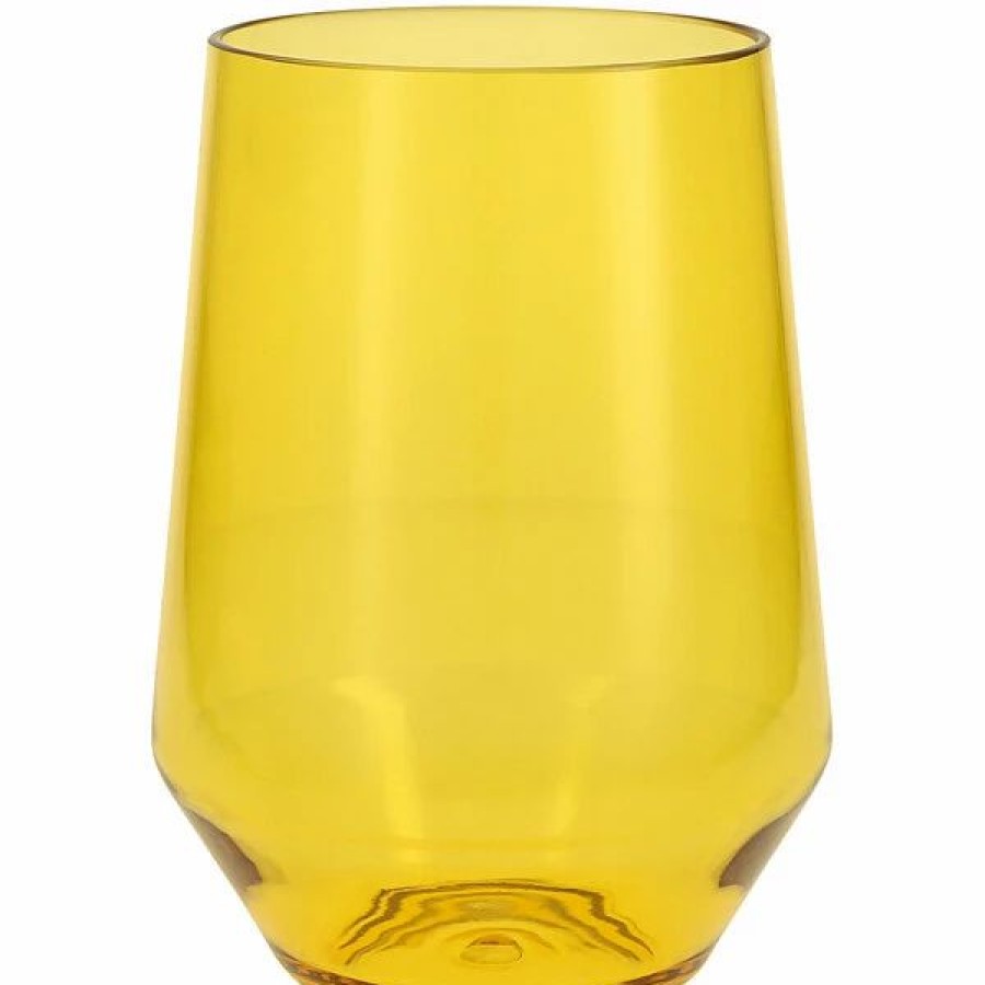 Reusable Plastic Beverageware * | Fortessa Tableware Solutions Fortessa Sole 19 Oz. Yellow Sun Tritan Plastic Stemless Wine Glass 12/Case