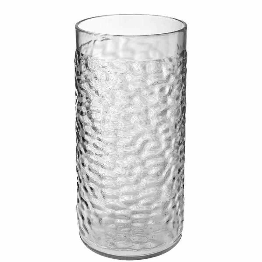 Reusable Plastic Beverageware * | Get Enterprises Get 3316-Sm Waikiki 16 Oz. Smoke Customizable San Plastic Hammered Tumbler 72/Case