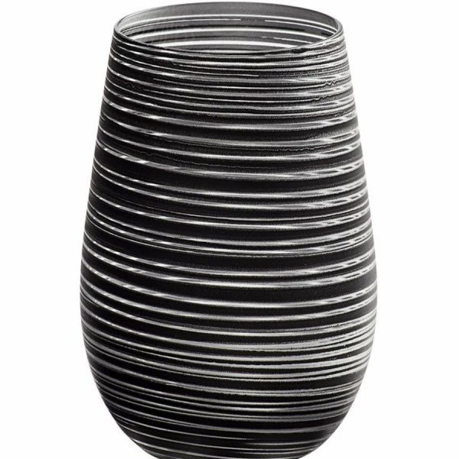 Glassware * | Stolzle S3525312T Twister 16.5 Oz. Black/Silver Stemless Wine Glass / Tumbler 24/Case