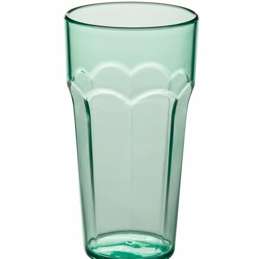 Reusable Plastic Beverageware * | Choice 20 Oz. Green San Plastic Paneled Tumbler 12/Pack