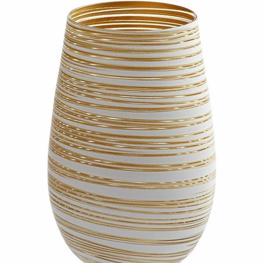 Glassware * | Stolzle S3525512T Twister 16.5 Oz. White /Gold Stemless Wine Glass / Tumbler 24/Case