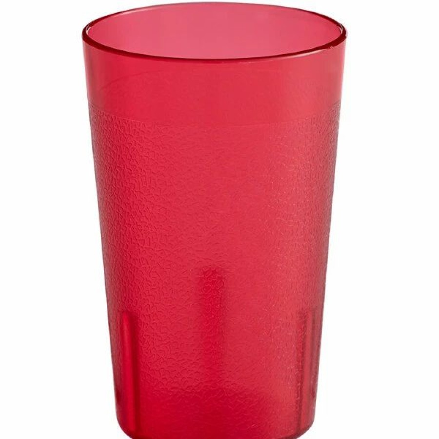 Reusable Plastic Beverageware * | Choice 8 Oz. Red San Plastic Pebbled Tumbler 12/Pack