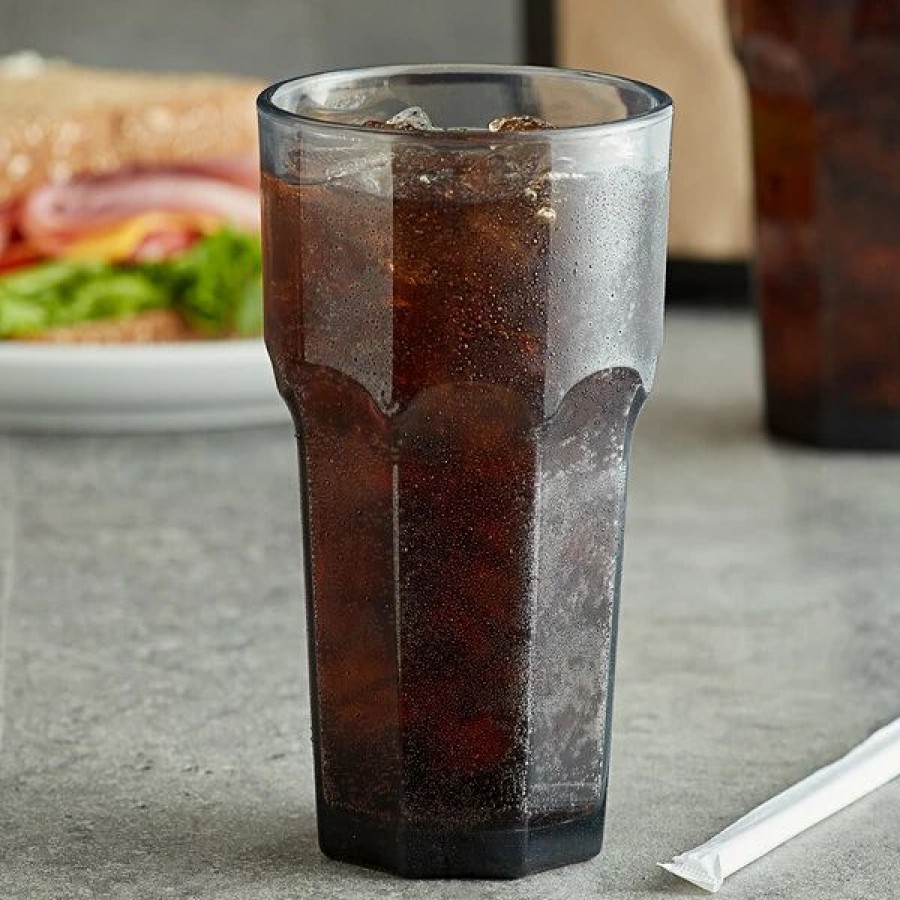 Reusable Plastic Beverageware * | Carlisle 582018 Louis 20 Oz. Smoke San Plastic Tumbler 24/Case