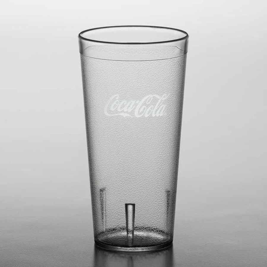 Reusable Plastic Beverageware * | Carlisle 52203550A Stackable 20 Oz. Clear Coca-Cola San Plastic Tumbler 72/Case