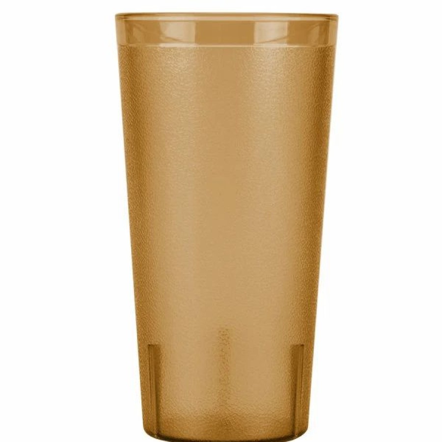 Reusable Plastic Beverageware * | Cambro 3200P2153 Colorware 32 Oz. Amber San Plastic Tumbler 24/Case