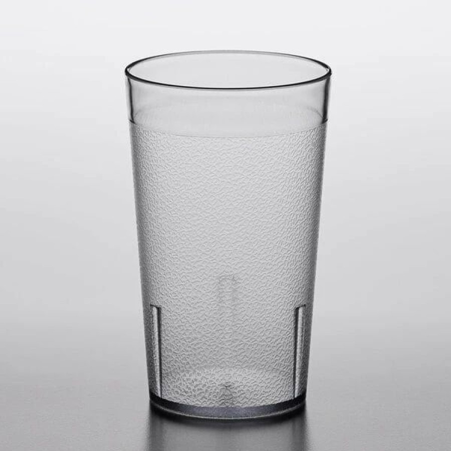 Reusable Plastic Beverageware * | Choice 9 Oz. Clear San Plastic Pebbled Tumbler 12/Pack