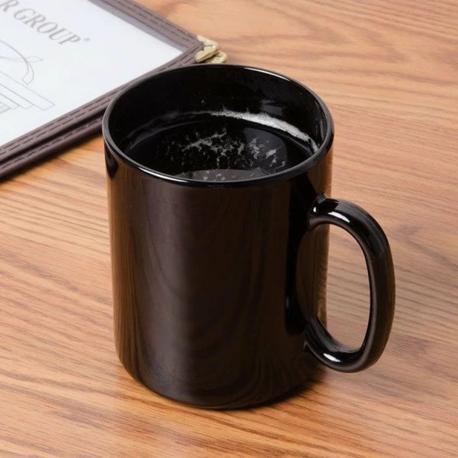 Novelty & Specialty Beverageware * | Arcoroc 73442 10.5 Oz. Customizable Black Fully Tempered Glass Mug By Arc Cardinal 12/Case