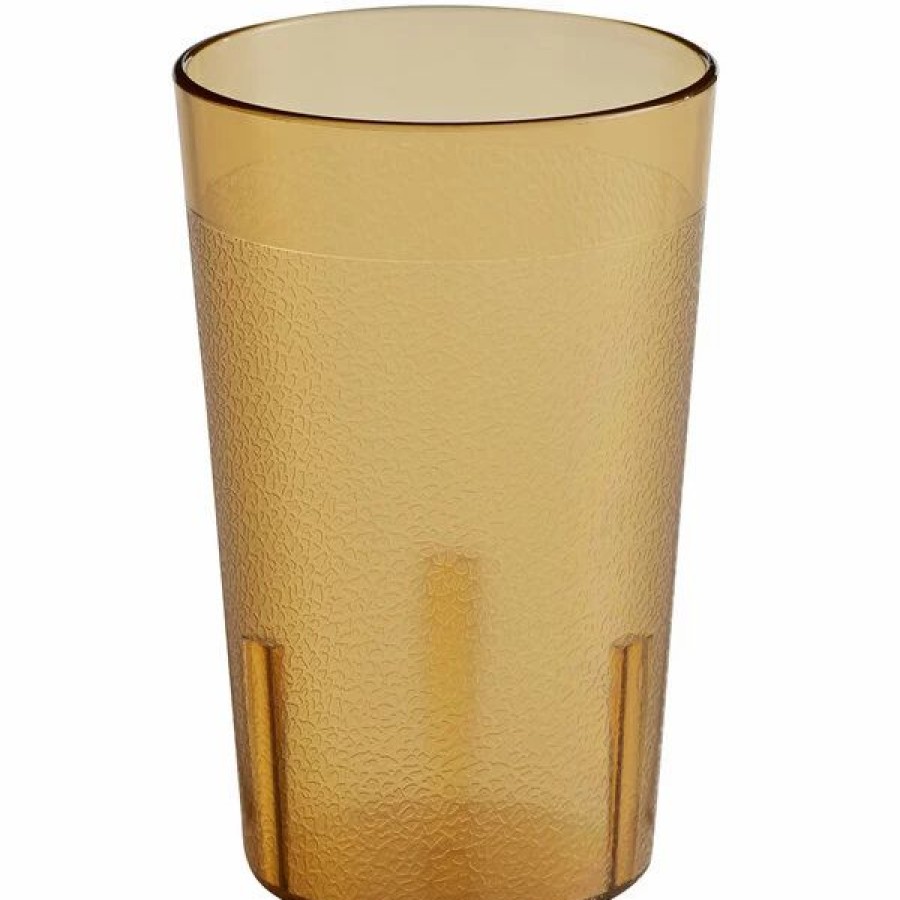 Reusable Plastic Beverageware * | Choice 8 Oz. Amber San Plastic Pebbled Tumbler 12/Pack