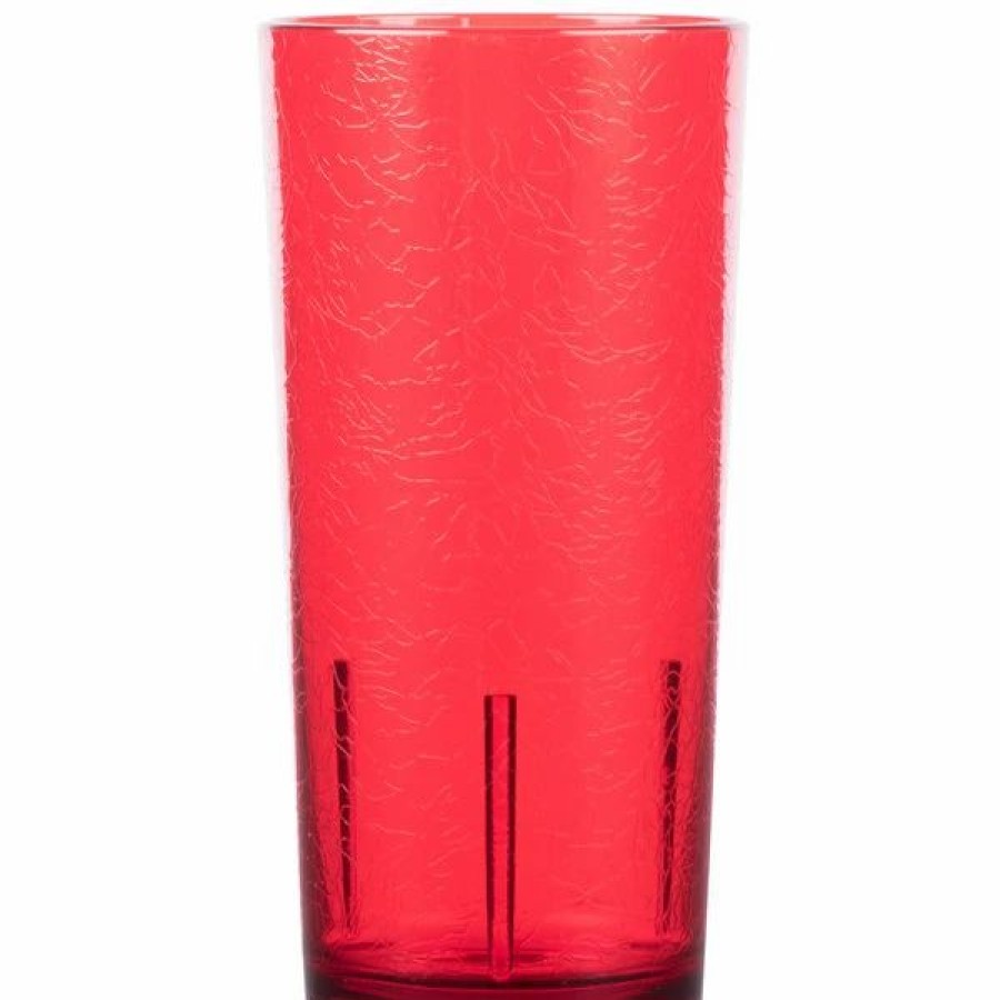 Reusable Plastic Beverageware * | Cambro D24156 Del Mar 24 Oz. Ruby Red Customizable San Plastic Tumbler 36/Case