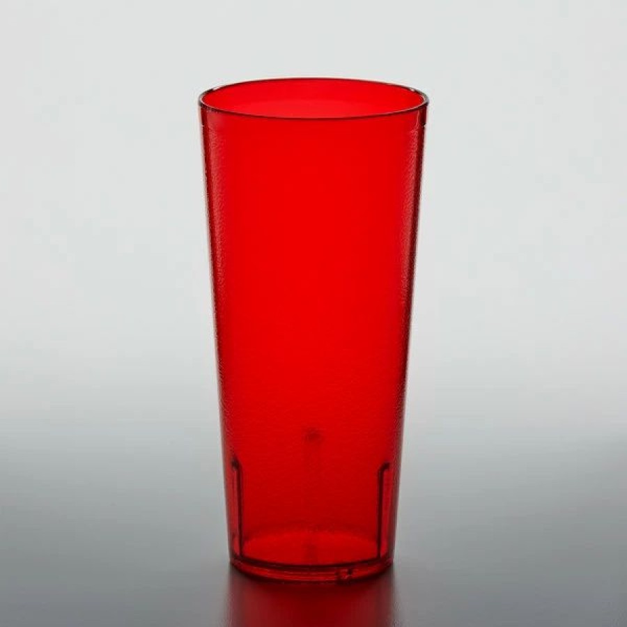 Reusable Plastic Beverageware * | Get Enterprises Get 6624-1-R 24 Oz. Red Customizable San Plastic Pebbled Tumbler 72/Case