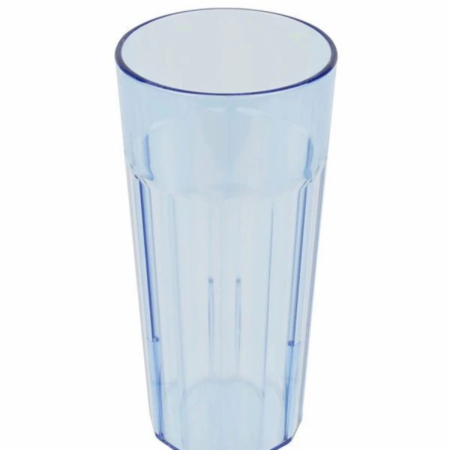 Reusable Plastic Beverageware * | Cambro Nt20401 Newport 22 Oz. Slate Blue Customizable San Plastic Tumbler 36/Case