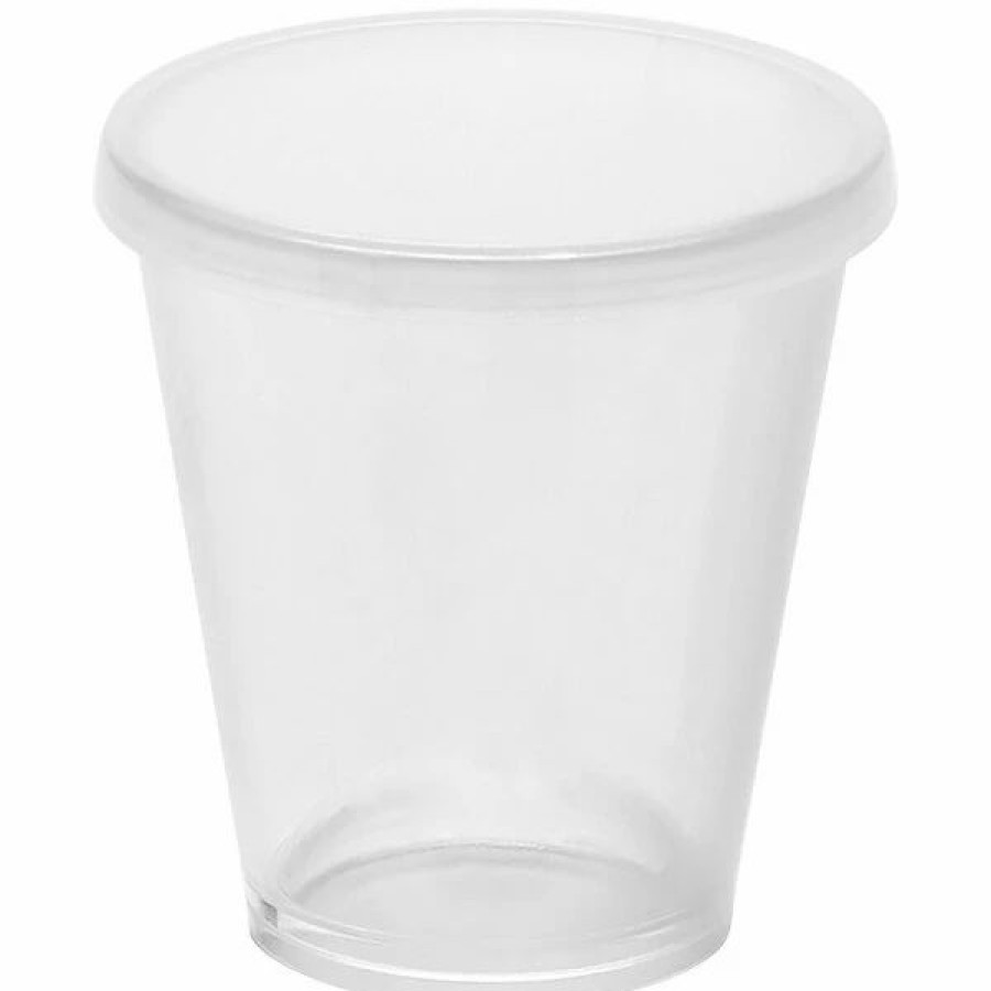 Reusable Plastic Beverageware * | American Metalcraft 1.5 Oz. Reusable Clear Plastic Cup With Lid Pmc15 12/Pack