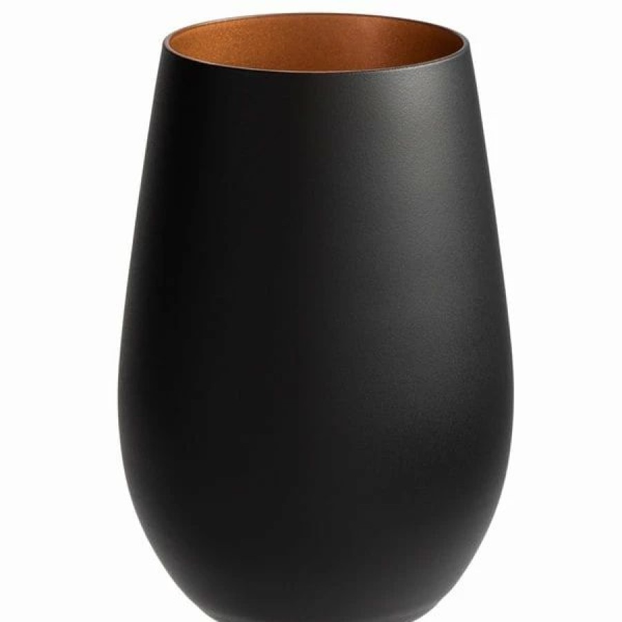 Glassware * | Stolzle 3520012T/2494 Glisten 16.5 Oz. Matte Black/Copper Stemless Wine Glass / Tumbler 6/Case