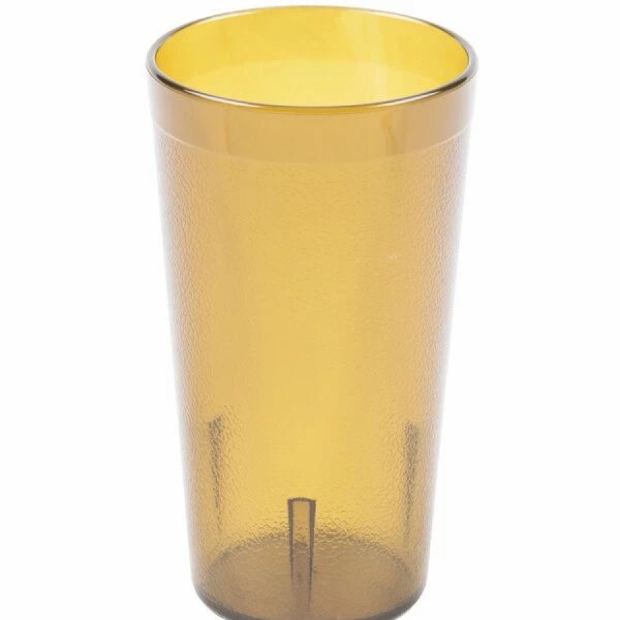 Reusable Plastic Beverageware * | Carlisle 521213 Stackable 12 Oz. Amber San Plastic Tumbler 6/Pack