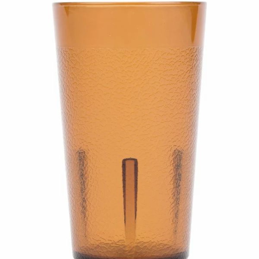 Reusable Plastic Beverageware * | Cambro 500P153 Colorware 5.2 Oz. Amber Customizable San Plastic Tumbler 6/Pack