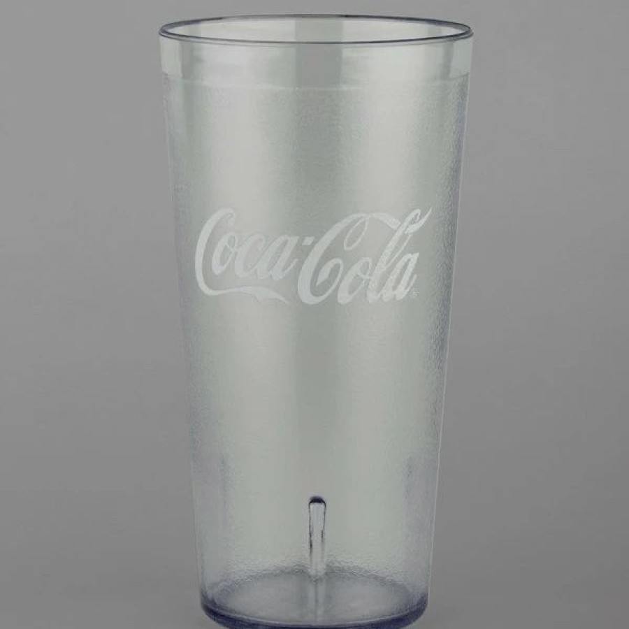 Reusable Plastic Beverageware * | Get Enterprises Get 6632-Cc 32 Oz. Clear Coca-Cola San Plastic Tall Pebbled Tumbler 72/Case