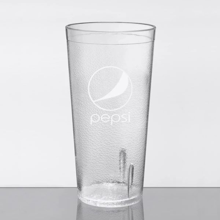 Reusable Plastic Beverageware * | Get Enterprises Get 6620-Cp 20 Oz. Clear Pepsi San Plastic Pebbled Tumbler 72/Case