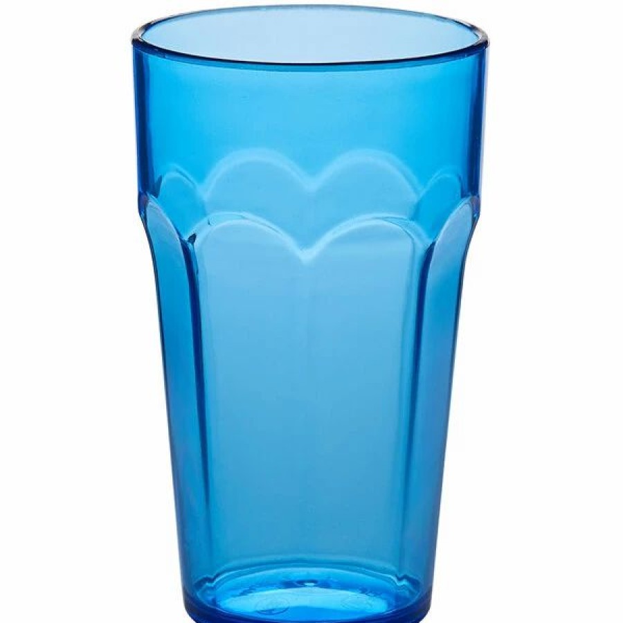 Reusable Plastic Beverageware * | Choice 10 Oz. Blue San Plastic Paneled Tumbler 12/Pack