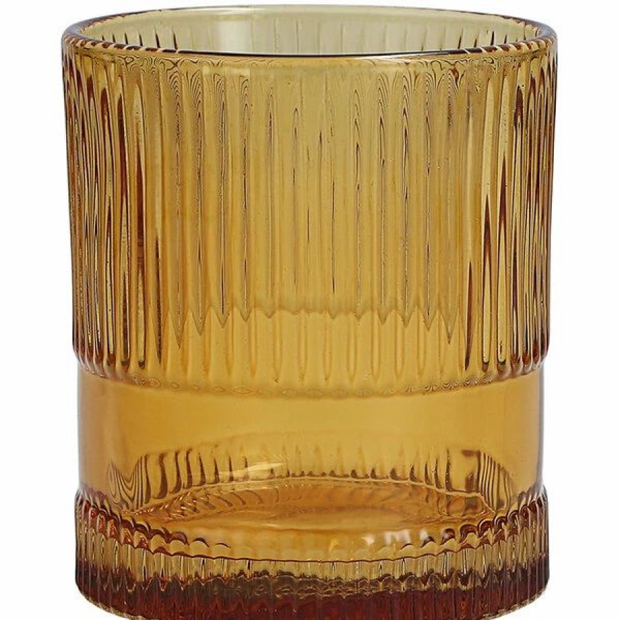 Novelty & Specialty Beverageware * | Fortessa Tableware Solutions Fortessa Noho 9.85 Oz. Amber Rocks / Double Old Fashioned Glass 4/Case