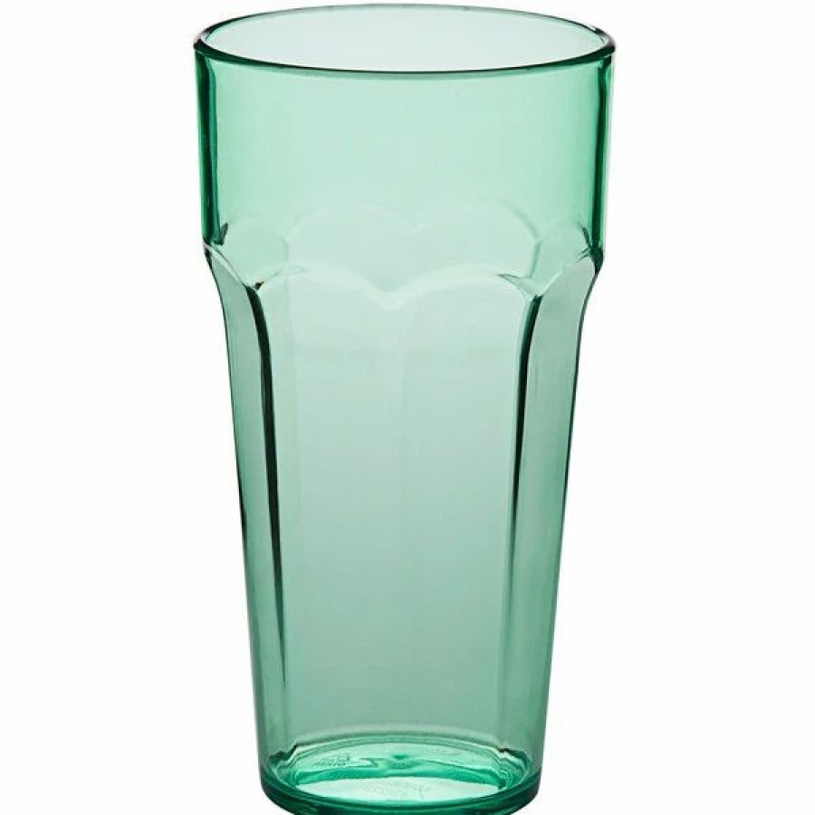 Reusable Plastic Beverageware * | Choice 22 Oz. Green San Plastic Paneled Tumbler 12/Pack