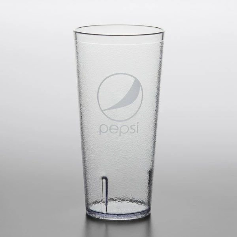 Reusable Plastic Beverageware * | Get Enterprises Get 6624-Cp 24 Oz. Clear Pepsi San Plastic Pebbled Tumbler 72/Case