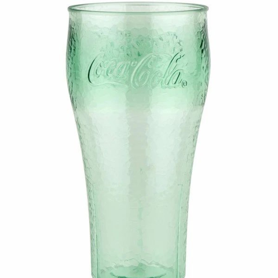 Reusable Plastic Beverageware * | Get Enterprises Get 3324-Jc Bell 24 Oz. Jade Coca-Cola Polycarbonate Pebbled Soda Glass 72/Case