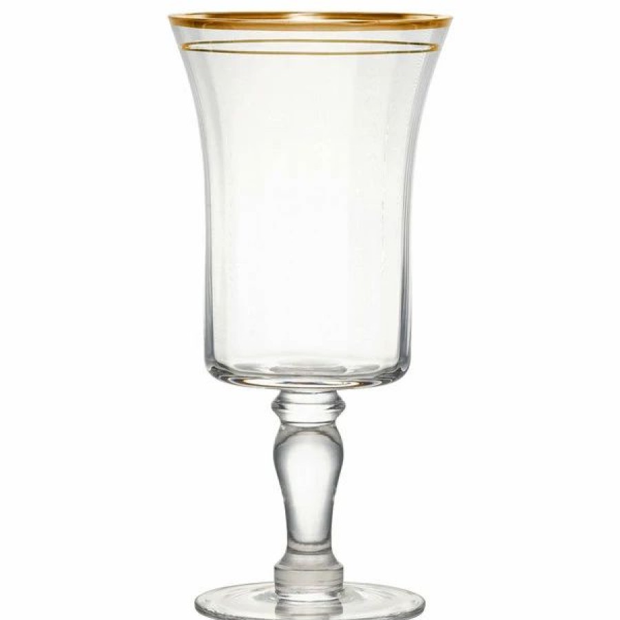 Glassware * | 10 Strawberry Street Kate 14 Oz. Gold Rimmed Water Goblet 4/Pack