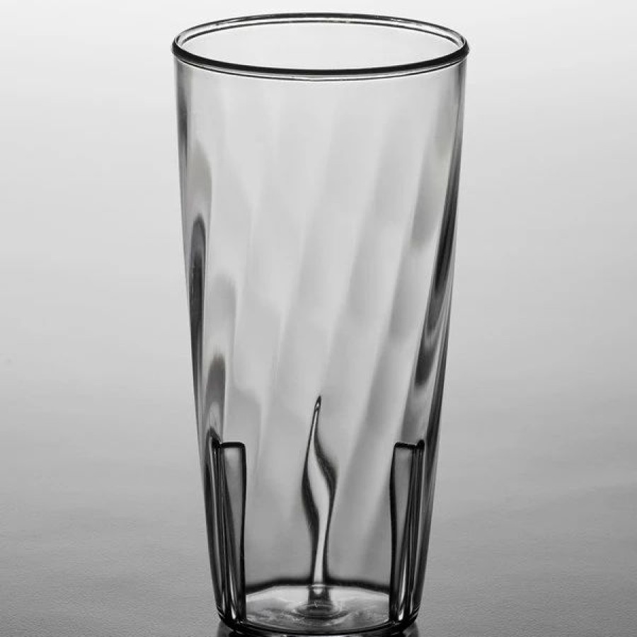 Reusable Plastic Beverageware * | Carlisle 4367407 Swirl 22 Oz. Clear Polycarbonate Tumbler 36/Case