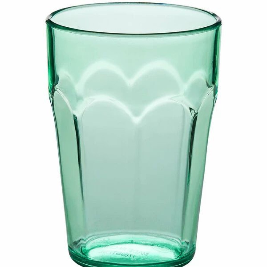 Reusable Plastic Beverageware * | Choice 9 Oz. Green San Plastic Paneled Tumbler 12/Pack