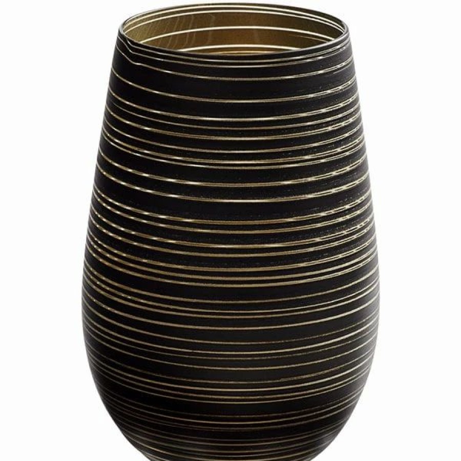 Glassware * | Stolzle S3525112T Twister 16.5 Oz. Black/Gold Stemless Wine Glass / Tumbler 24/Case