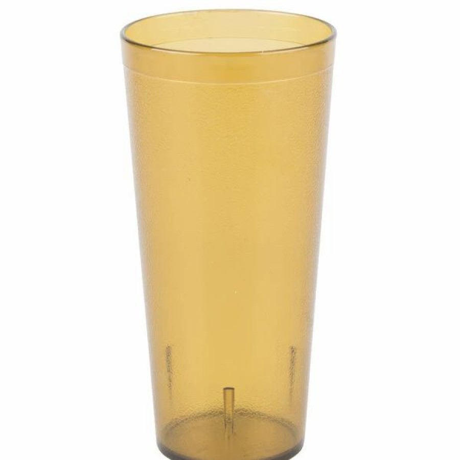 Reusable Plastic Beverageware * | Carlisle 522413 Stackable 24 Oz. Amber San Plastic Tumbler 6/Pack