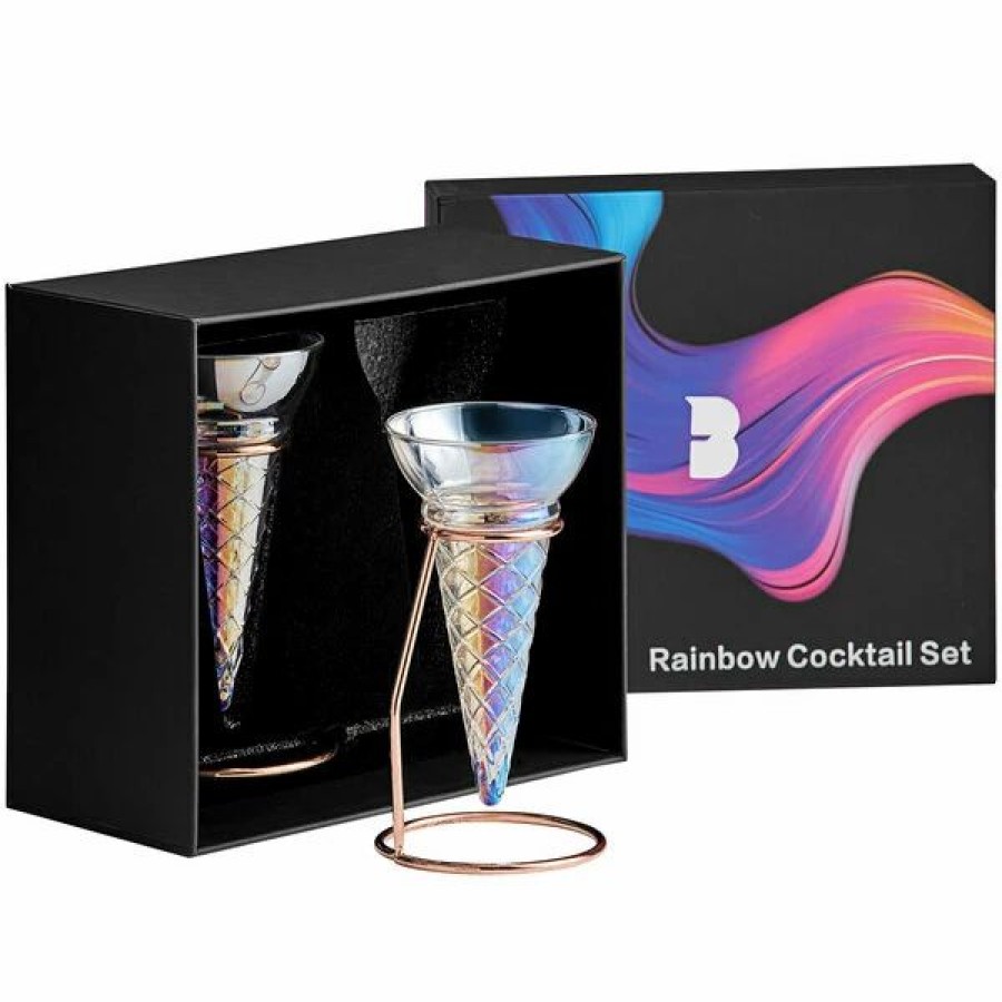 Glassware * | Flavour Blaster 5 Oz. Ice Cream Cone Cocktail Glass With Stands 2/Pack