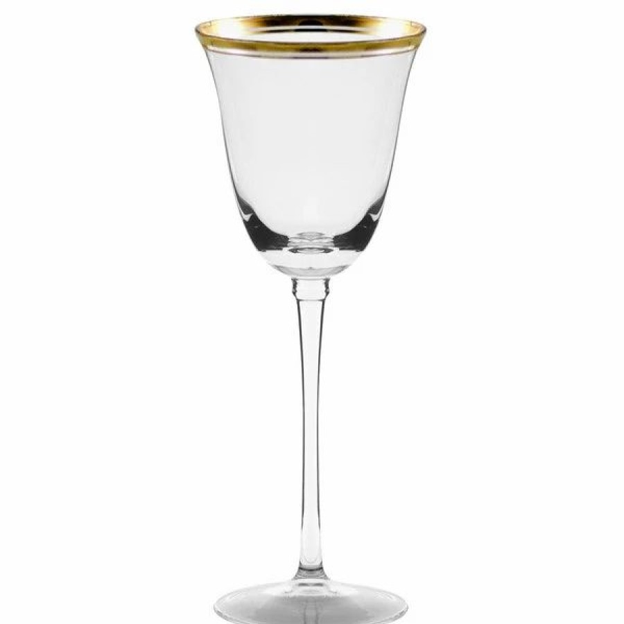 Glassware * | 10 Strawberry Street Windsor 6 Oz. Gold Band White Wine Glass 4/Pack