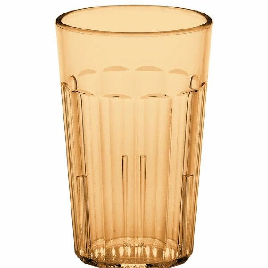 Reusable Plastic Beverageware * | Cambro Nt8153 Newport 7.7 Oz. Amber Customizable San Plastic Tumbler 36/Case