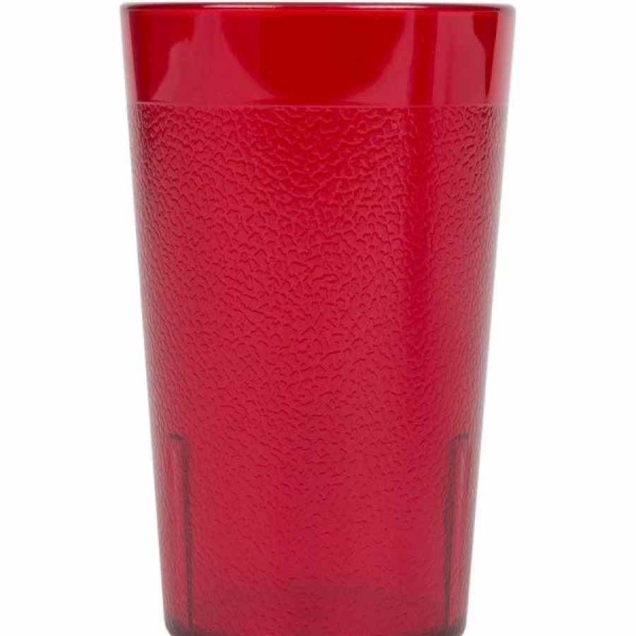 Reusable Plastic Beverageware * | Cambro 800P156 Colorware 7.8 Oz. Ruby Red Customizable San Plastic Tumbler 6/Pack