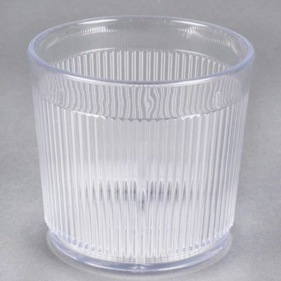 Reusable Plastic Beverageware * | Carlisle 402907 Crystalon Stack-All 9.7 Oz. Clear San Plastic Short Tumbler 12/Case