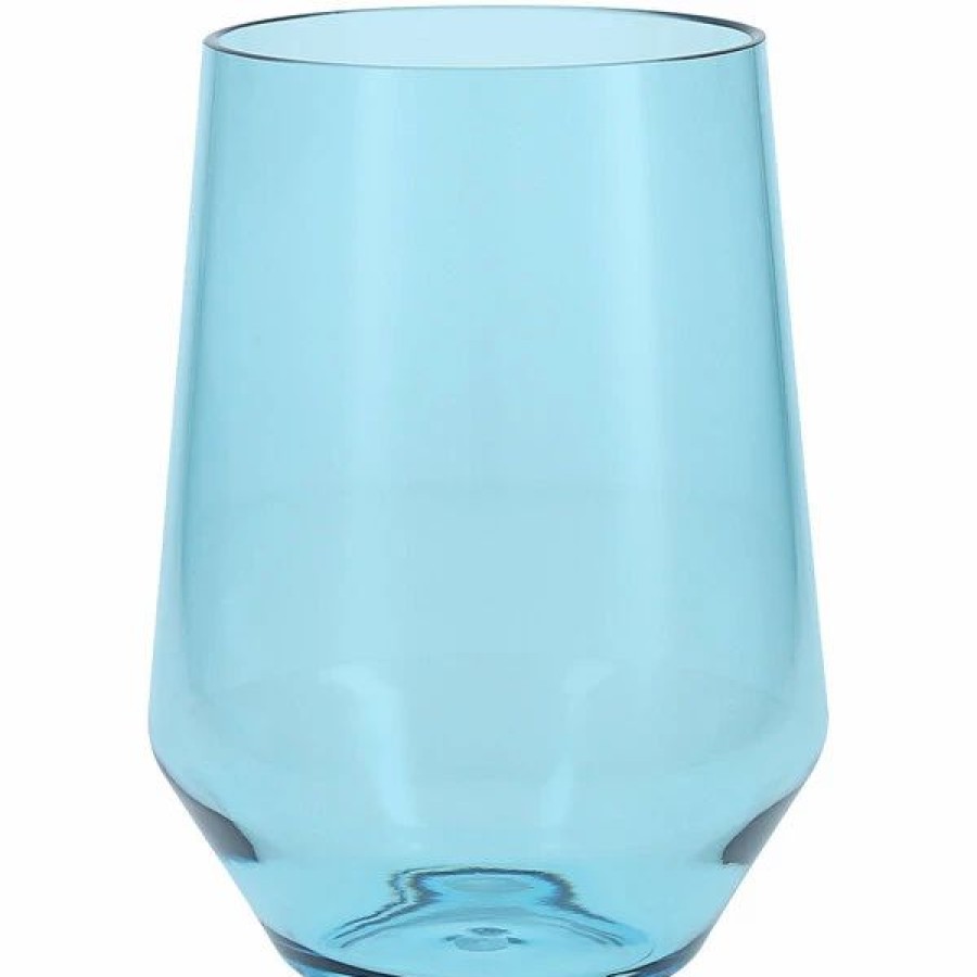 Reusable Plastic Beverageware * | Fortessa Tableware Solutions Fortessa Sole 19 Oz. Blue Ether Tritan Plastic Stemless Wine Glass 12/Case